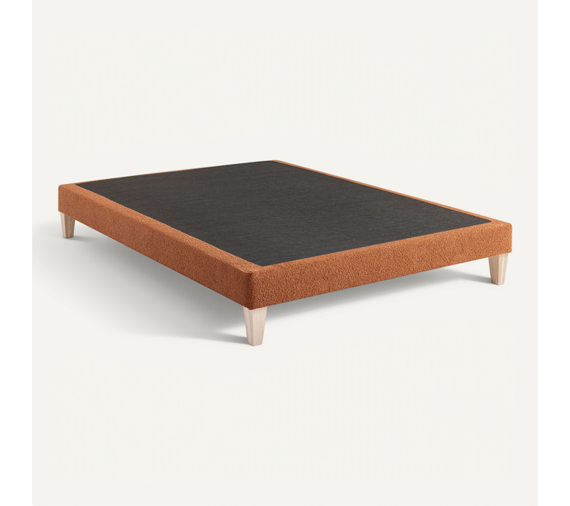 Sommier Déco Tapissier Bouclette 120x190 Cm Terre De Sienne Nuage