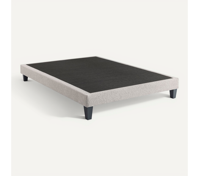 Sommier Déco Tapissier Bouclette 70x190 Cm Gris Baltique Nuage
