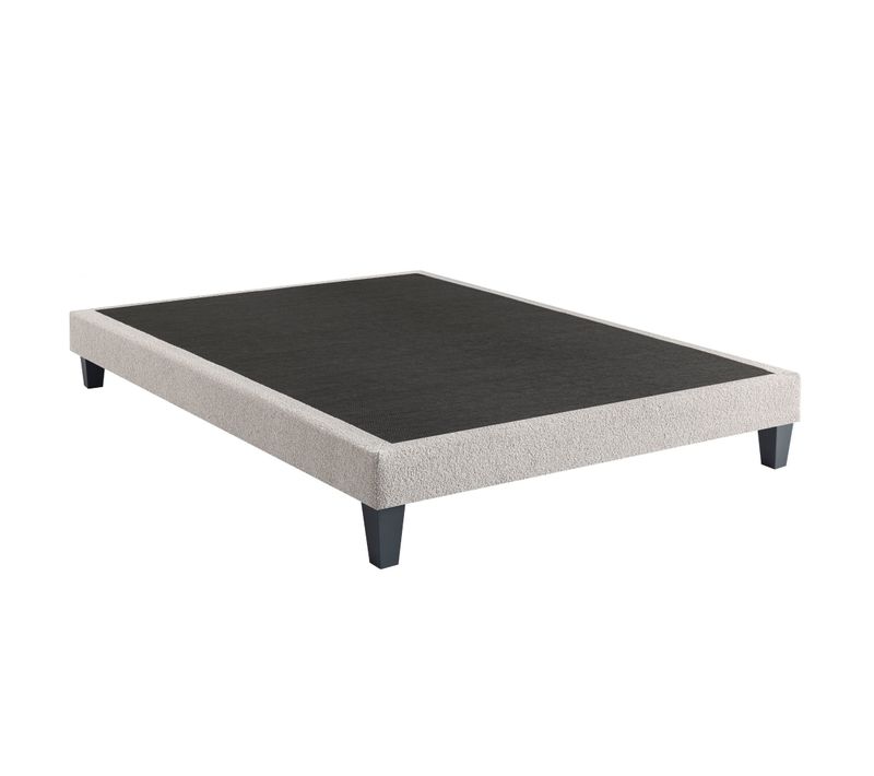 Sommier Déco Tapissier Bouclette 70x200 Cm Gris Baltique Nuage