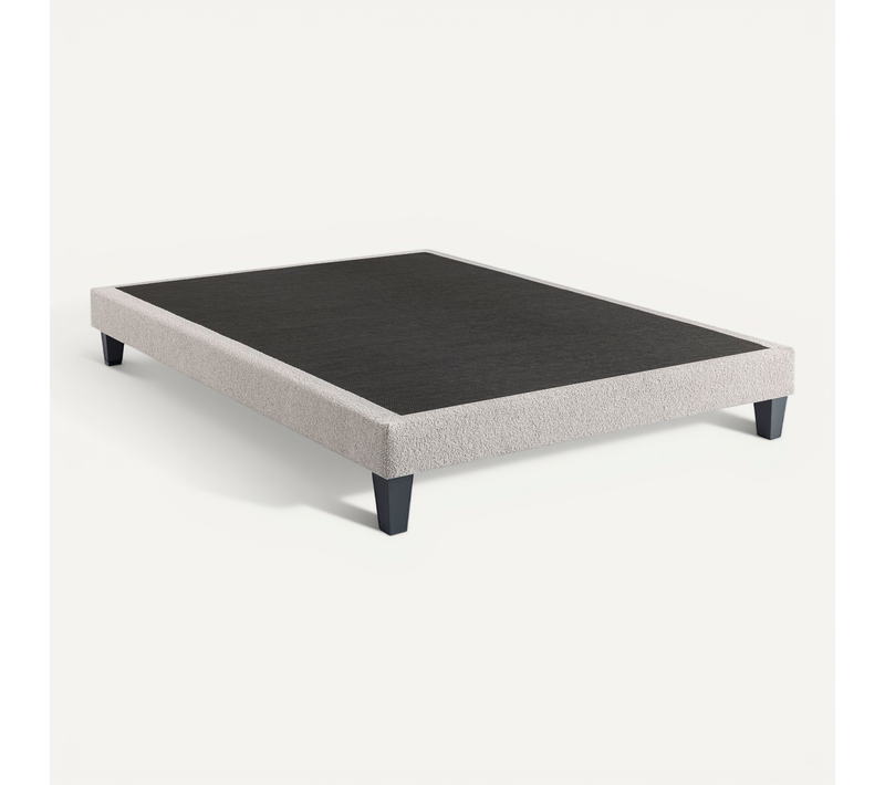 Sommier Déco Tapissier Bouclette 80x200 Cm Gris Baltique Nuage