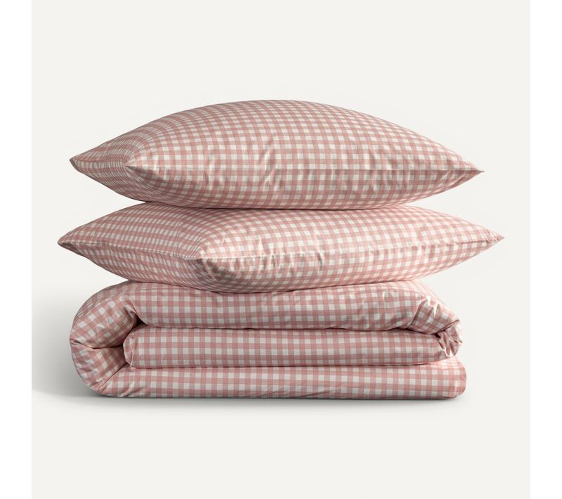 Parure De Lit Vichy Rose 200x200 Cm