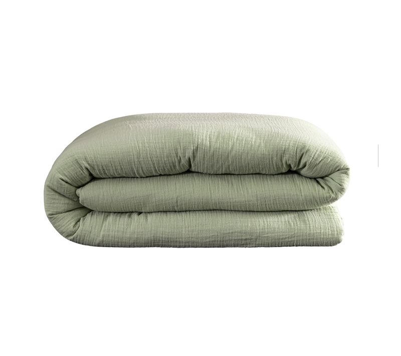 Housse De Couette Gaze De Coton Vert 260x240 Cm