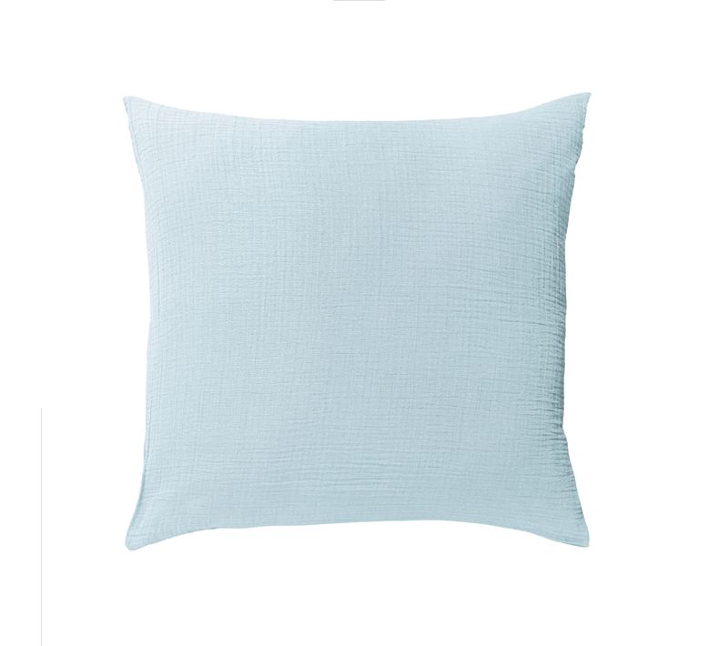 Taie D'oreiller Gaze De Coton Bleu Ciel 50x70 Cm