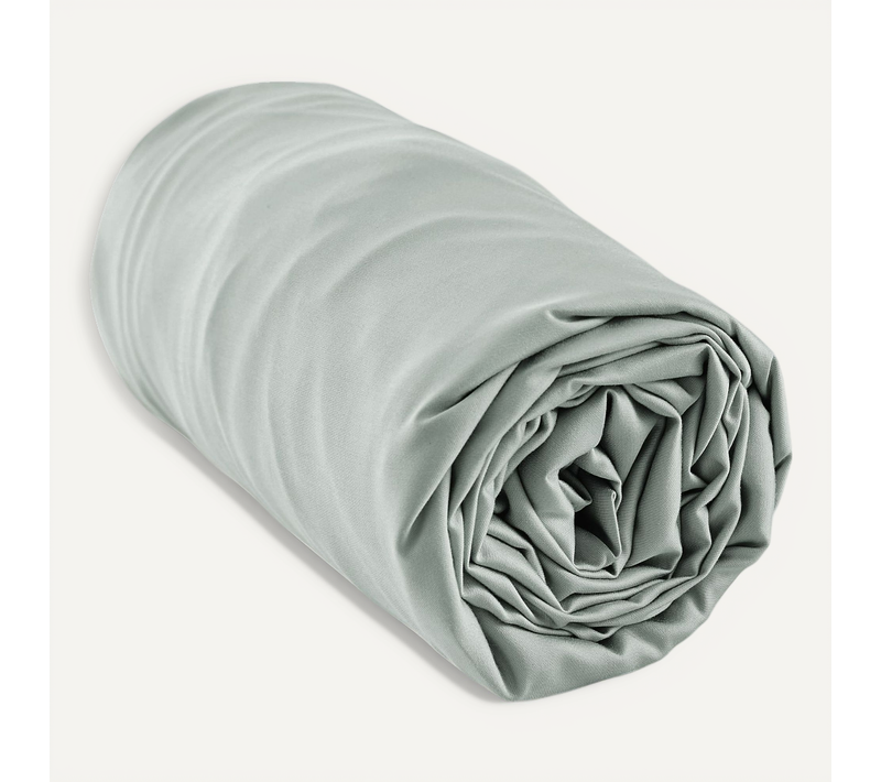 Drap Housse En Bambou Uni Vert D'eau 180x200 Cm