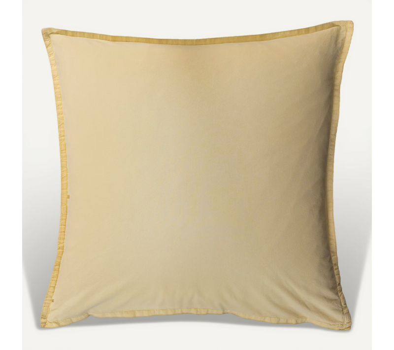 Taie D'oreiller Coton Lavé Jaune 65x65 Cm