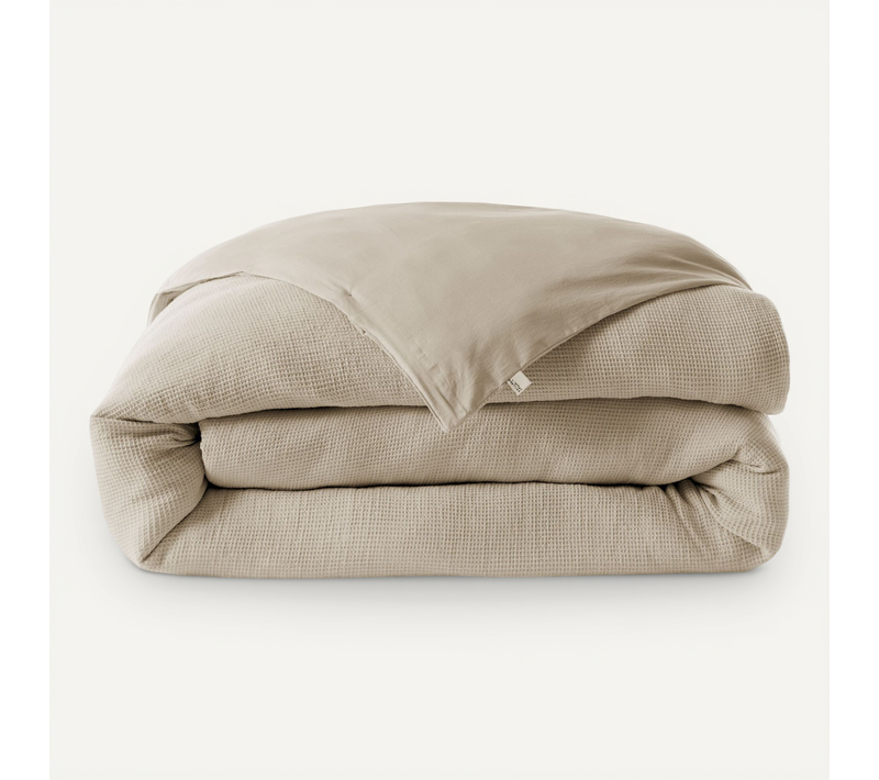 Housse De Couette Nid D'abeille Maya Beige 260x240 Cm