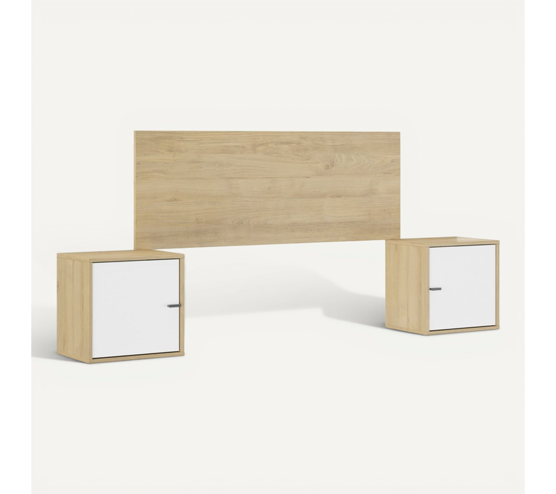 Tête De Lit En Bois Extensible Avec 2 Chevets Alix