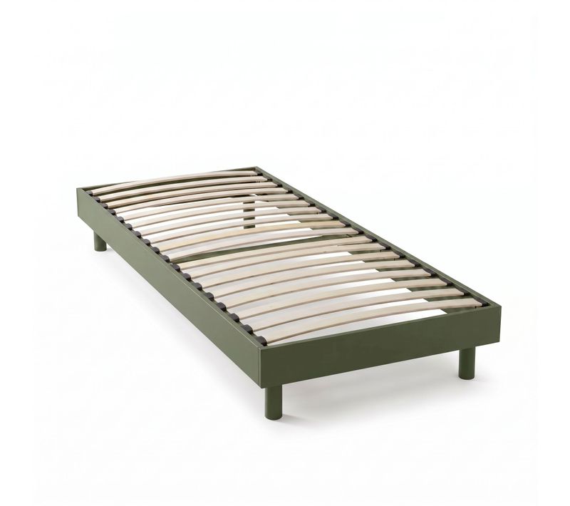 Sommier Kit En Bois Massif Kaki 90x190 Cm