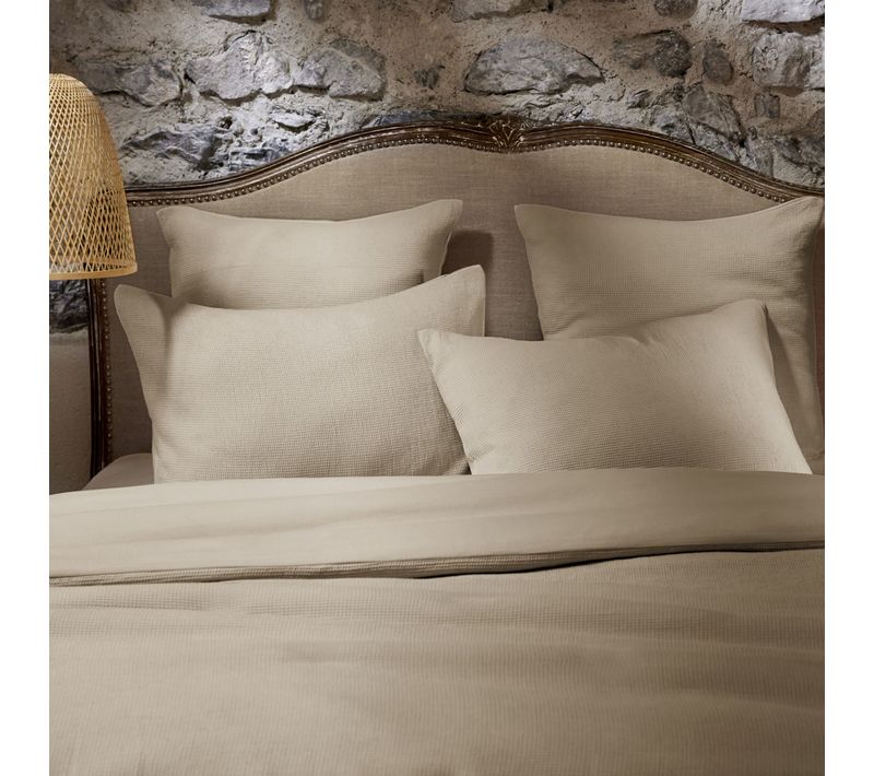 Parure De Lit Nid D'abeille Maya Beige 260x240 Cm