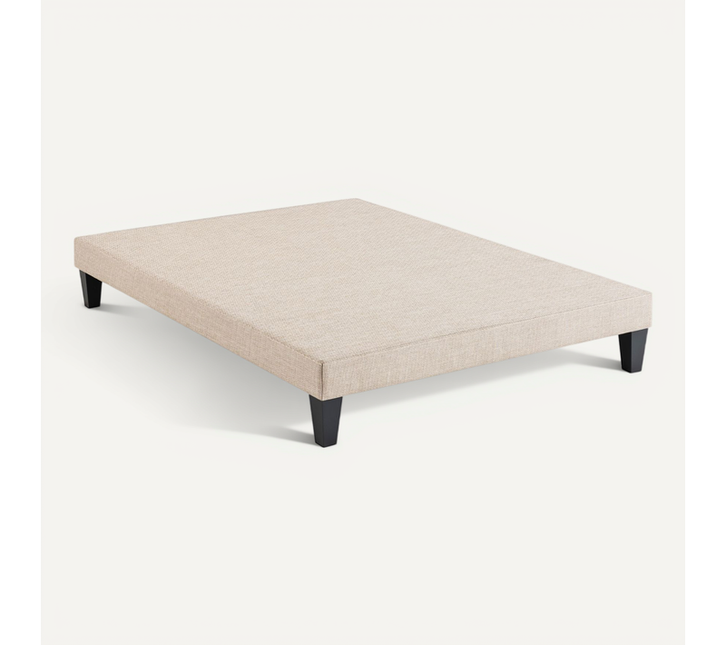 Sommier Tapissier à Lattes 160x190 cm Lune Hauteur 13 Cm Beige Ivoire