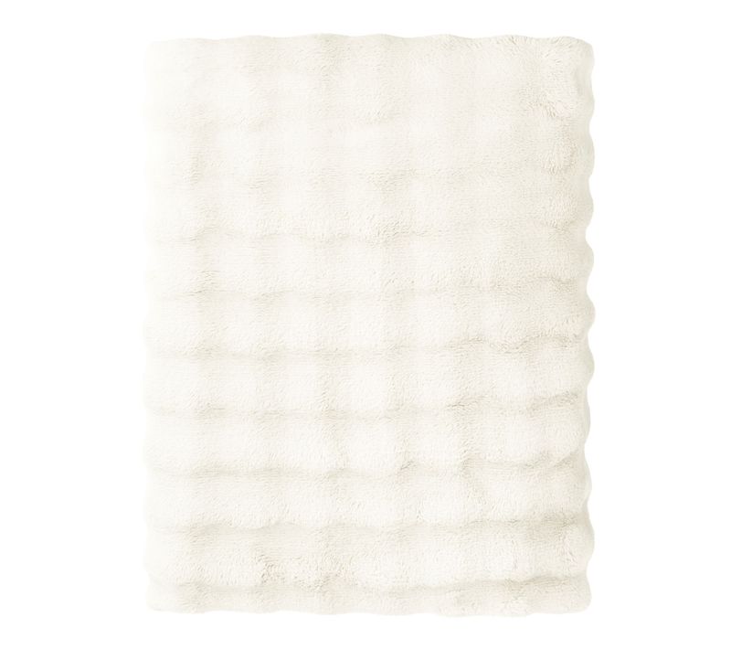 Plaid Polaire Cocooning Bubble 150x200 Cm écru