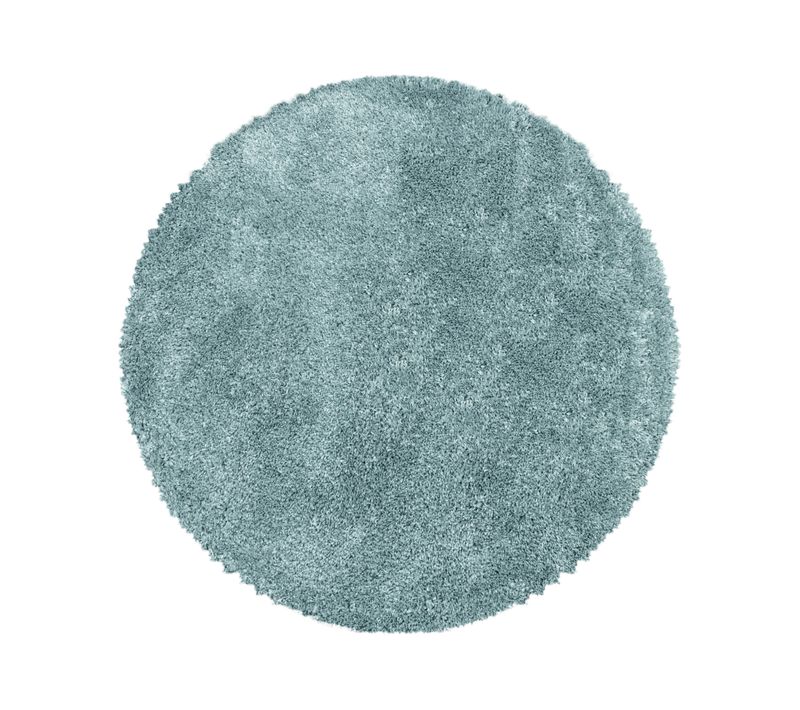 Tapis Rond Confortable Fluffy Bleu 120x120 Cm