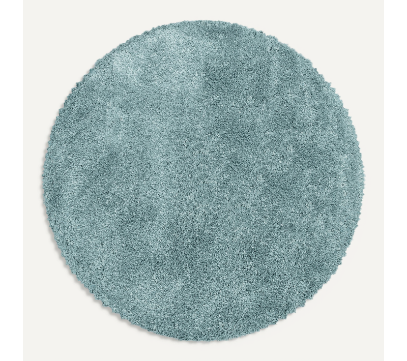 Tapis Rond Confortable Fluffy Bleu 200x200 Cm