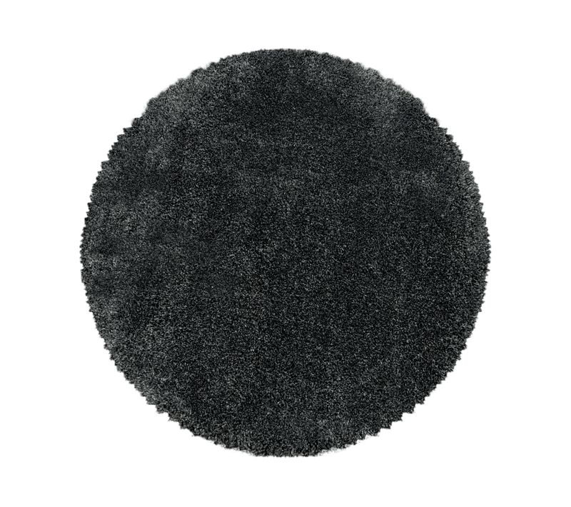 Tapis Rond Confortable Fluffy Gris 200x200 Cm