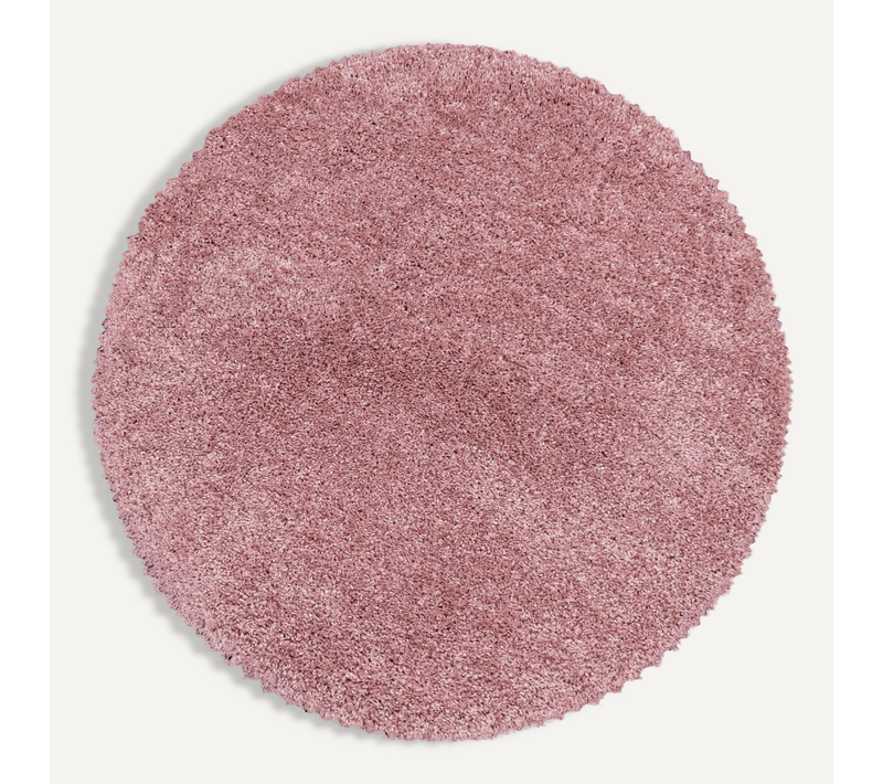Tapis Rond Confortable Fluffy Rose 200x200 Cm