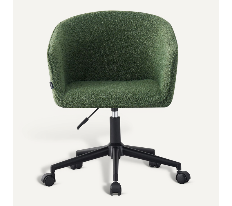 Fauteuil De Bureau Pivotant Et Réglable En Hauteur En Tissu Bouclé Vert - Marlo