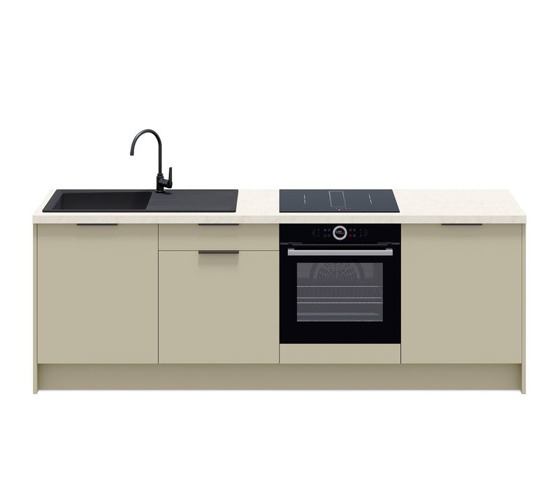 Meubles Bas De Cuisine - L. 245 Cm - Vert Sauge - Luzia