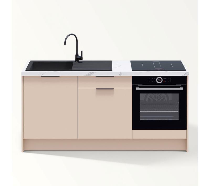 Meubles Bas De Cuisine - L. 185 Cm - Beige Cachemire - Luzia