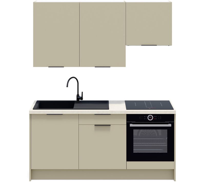 Ensemble De 6 Meubles De Cuisine - L. 185 Cm - Vert Sauge - Luzia