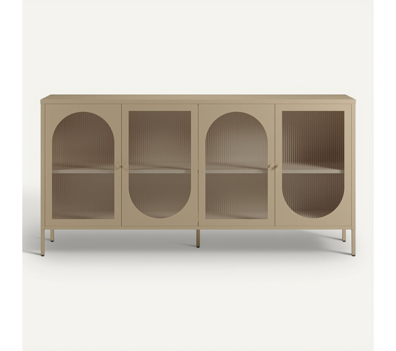 Buffet 4 Portes En Métal Beige 160 Cm - Ysia
