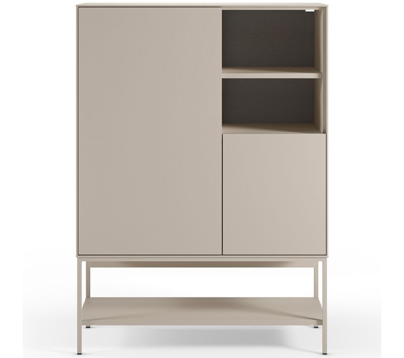 Buffet Haut 2 Portes 2 Niches Beige 90 Cm - Zara
