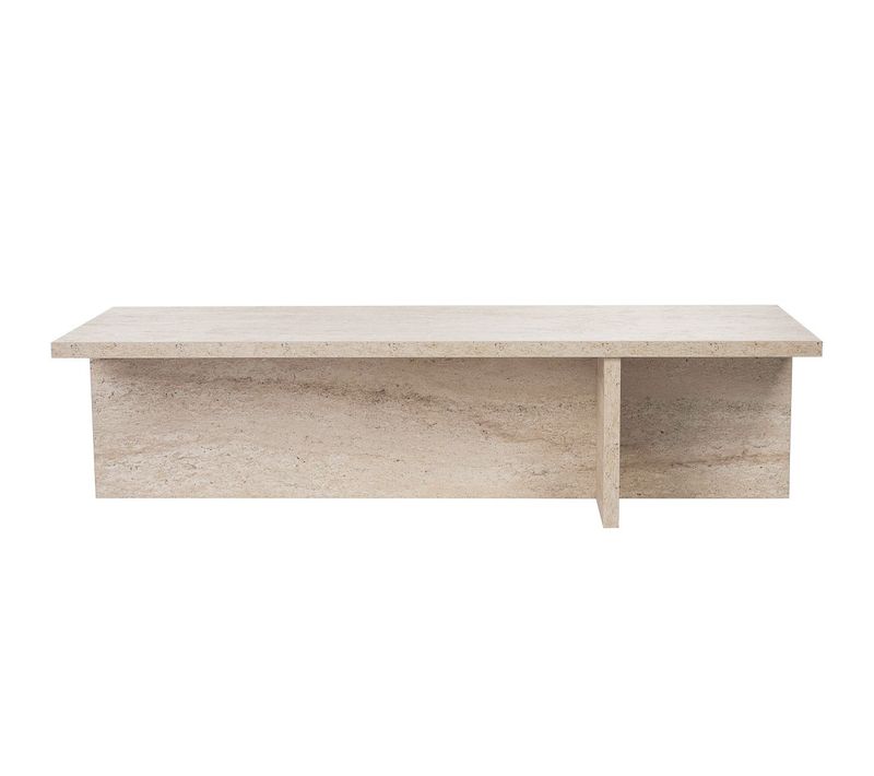 Table Basse Rectangulaire Effet Travertin 120 Cm - Arden