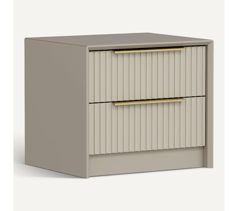 Table De Chevet 2 Tiroirs Effet Pierre 53 Cm - Orta