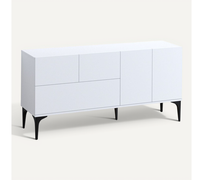 Buffet 5 Portes Blanc 150 Cm - Tavira
