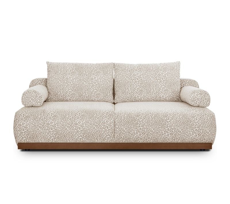 Canapé Convertible 3 Places Avec Coffre En Tissu Chenille Léopard - Ouverture Rapide - Auteuil