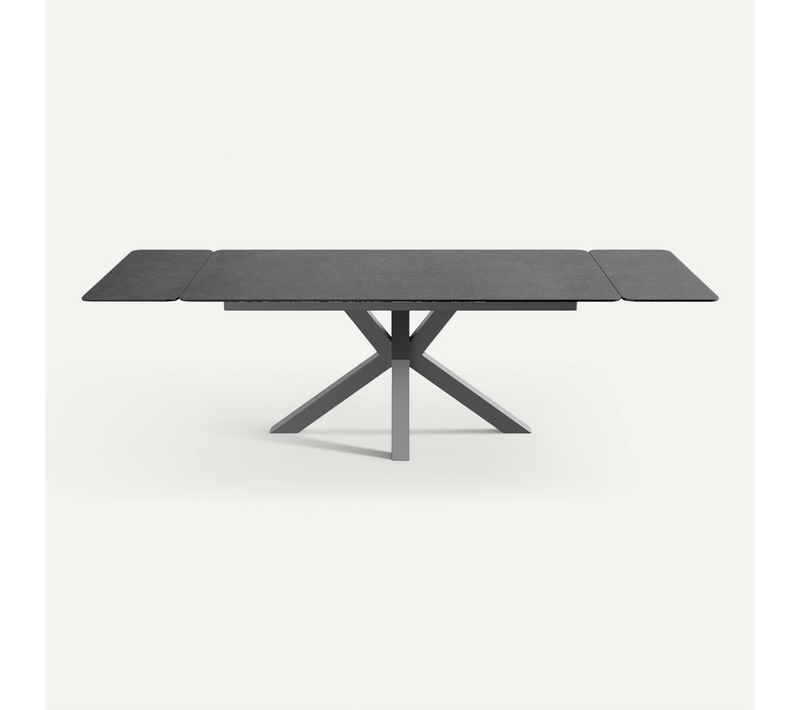 Table À Manger Extensible 8/10 Couverts En Céramique Gris Anthracite 180/260x100 Cm - Stromboli