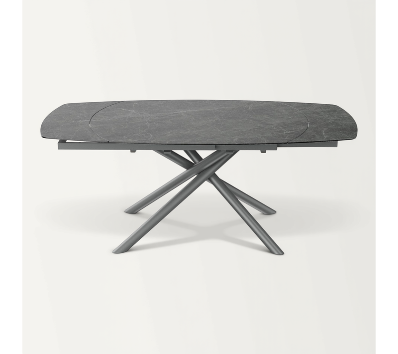 Table à Manger Extensible 6/8 Couverts En Céramique Gris Anthracite 130/190x90 Cm - Disko