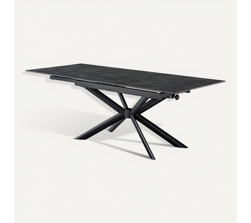 Table À Manger Extensible 6/10 Couverts En Céramique Gris Anthracite 160/290x90 Cm - Vik