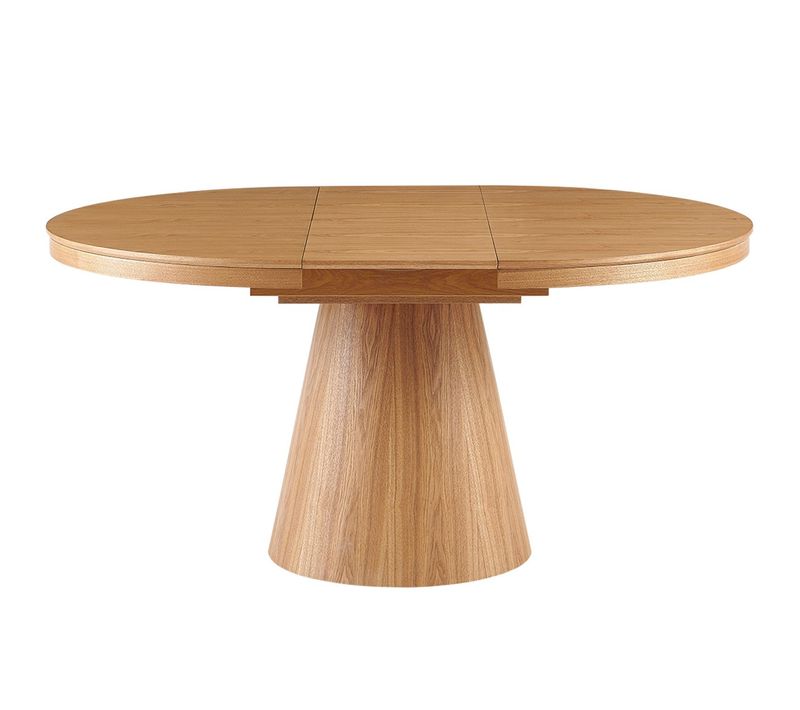 Table À Manger Ronde Extensible 4/6 Couverts Effet Chêne 120/160x120 Cm - Trento