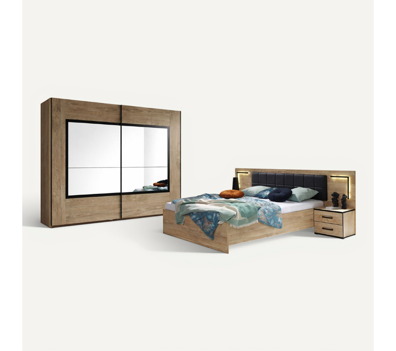 Chambre Adulte Complète Industrielle En Bois Pierre