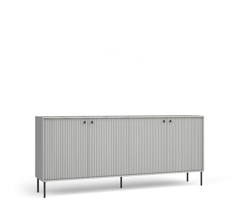 Buffet Bas Moderne 4 Portes Coloris Gris Simy