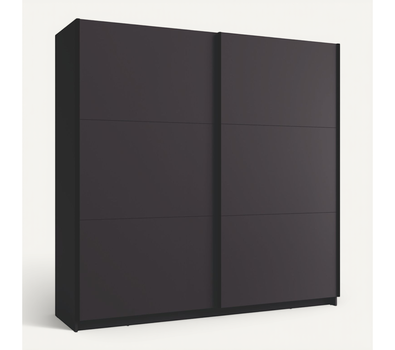 Armoire Dressing Grise Avec Portes Coulissantes 150cm Kas