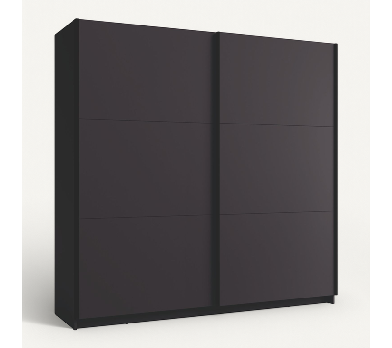 Armoire Dressing Grise 200cm Avec Portes Coulissantes Kas