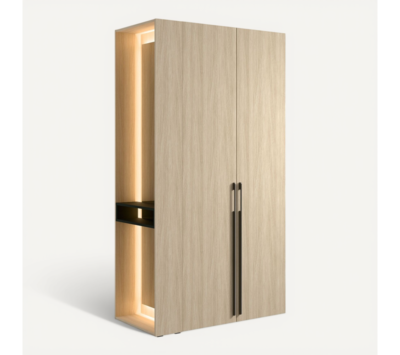 Meuble D'entrée Moderne En Bois Avec Miroir 110cm Orelia