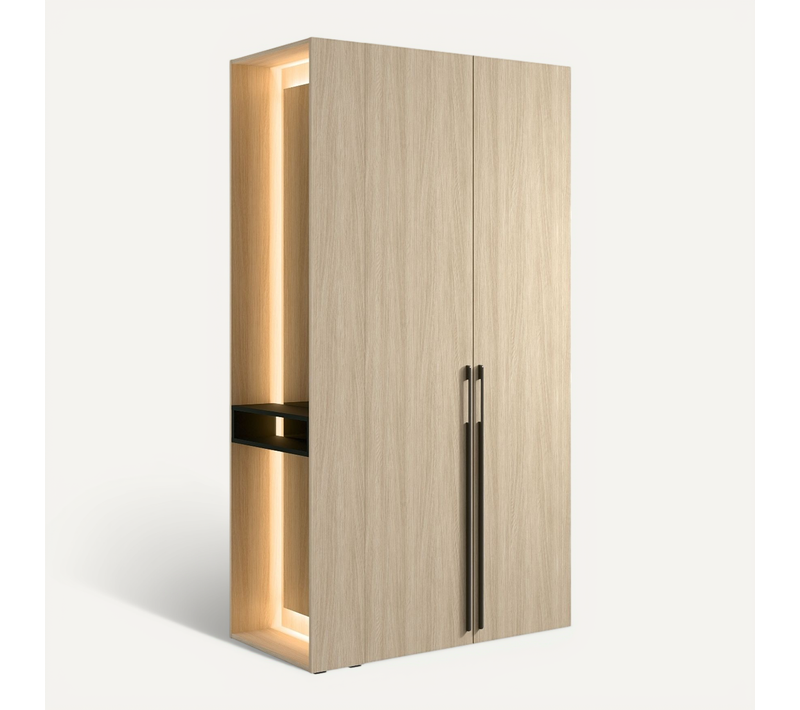 Vestiaire D'entrée Moderne En Bois Avec Miroir 110cm Orelia
