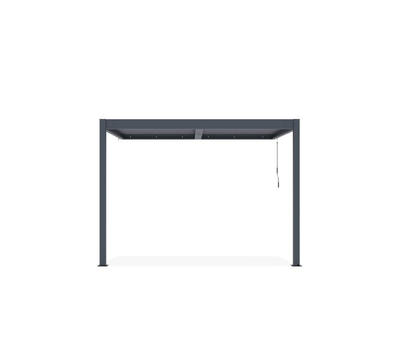 Pergola Bioclimatique Adossée 3x2,5m Piana Aluminium Gris Anthracite - Lames Orientables