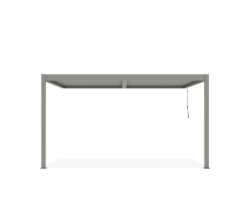 Pergola Bioclimatique Adossée 4x3m Piana Aluminium Taupe - Lames Orientables