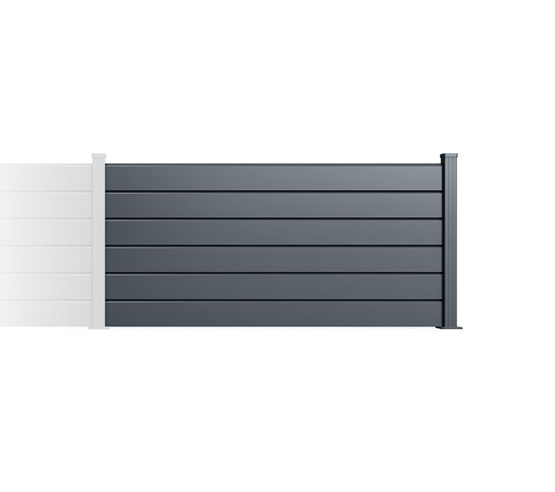 Kit Extension Clôture 2m Vano H.90cm Aluminium Gris