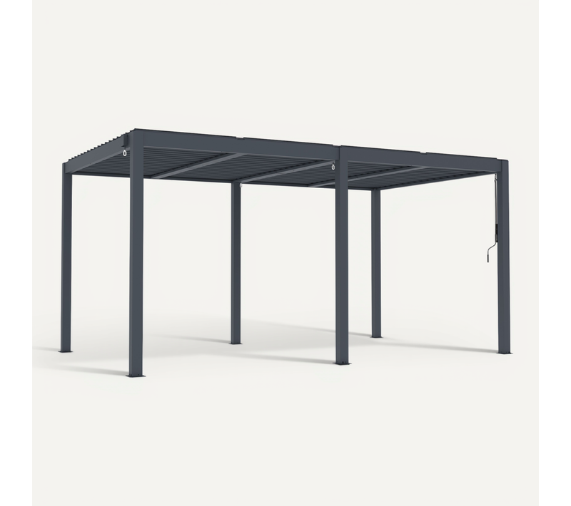Pergola Bioclimatique 5x3m Autoportée Agosta Hauteur 250cm - Aluminium Gris