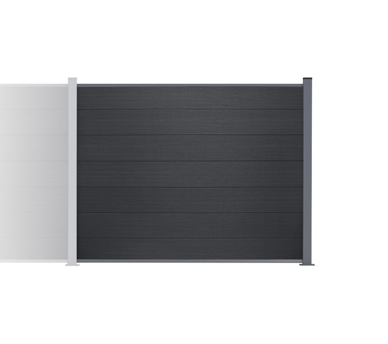 Kit Extension Clôture Composite 2m Stockhorn H.150cm Sur Platine Gris