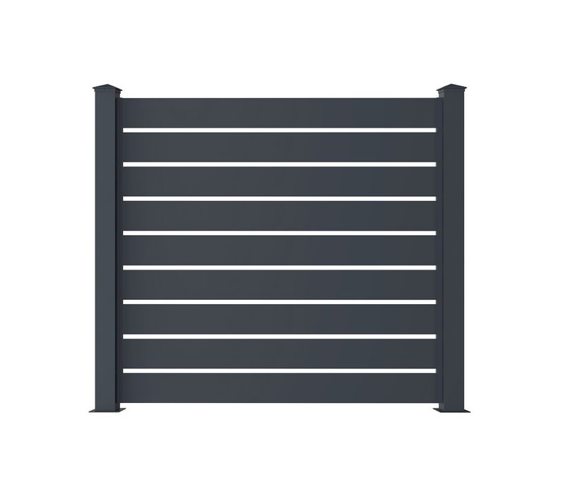 Panneau De Clôture Vogel 1,9m H.170cm Aluminium Gris Anthracite - Kit Complet