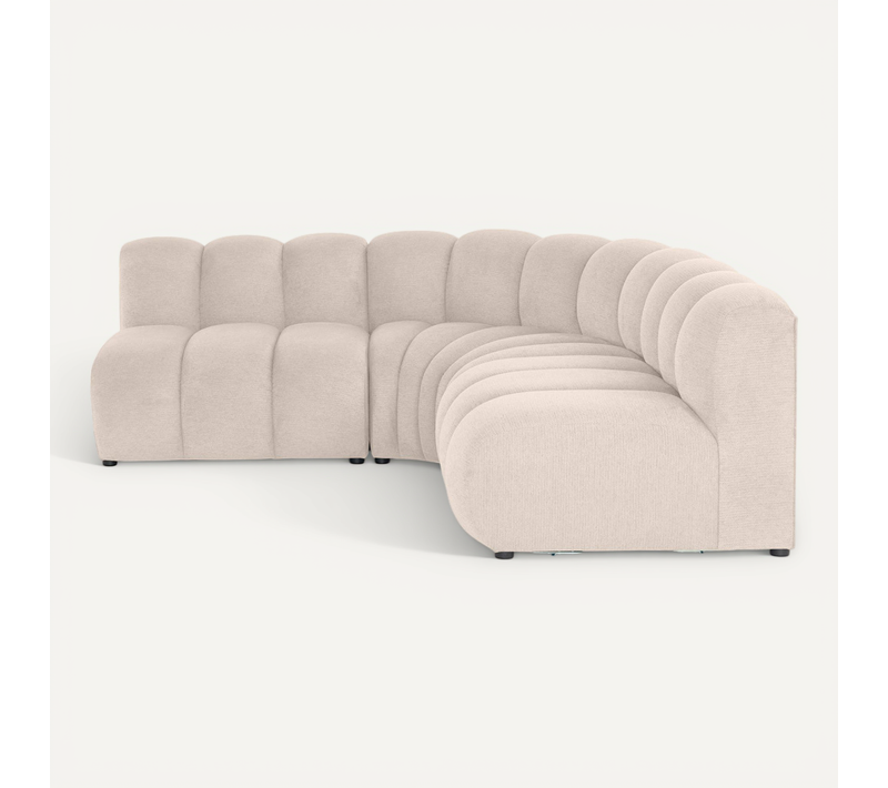 Debbie - Canapé Modulable D'angle Réversible 4 Places En Tissu Texturé
