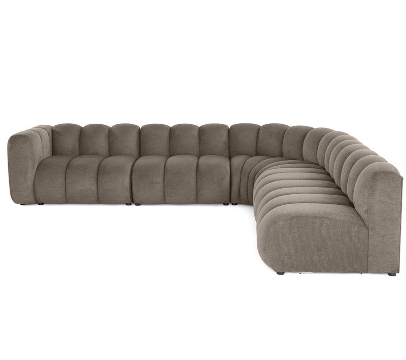 Debbie - Canapé Modulable D'angle Droit 5 Places En Tissu Texturé