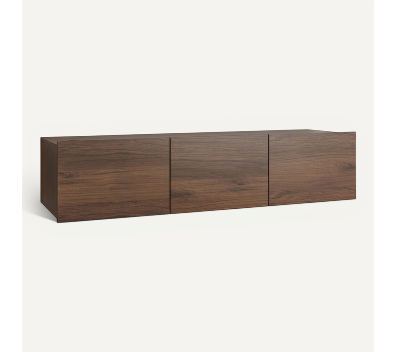Meuble TV Modulable 150 Cm 3 Portes Alix Effet Noyer