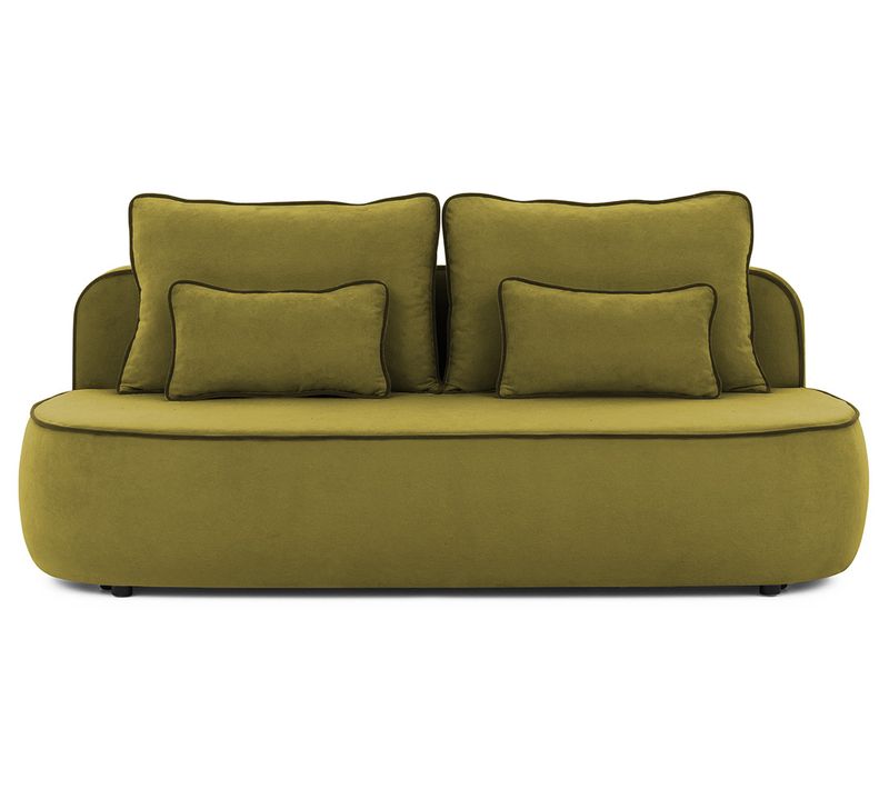 Canapé  Convertible 3 Places Laurine En Velours Vert Olive