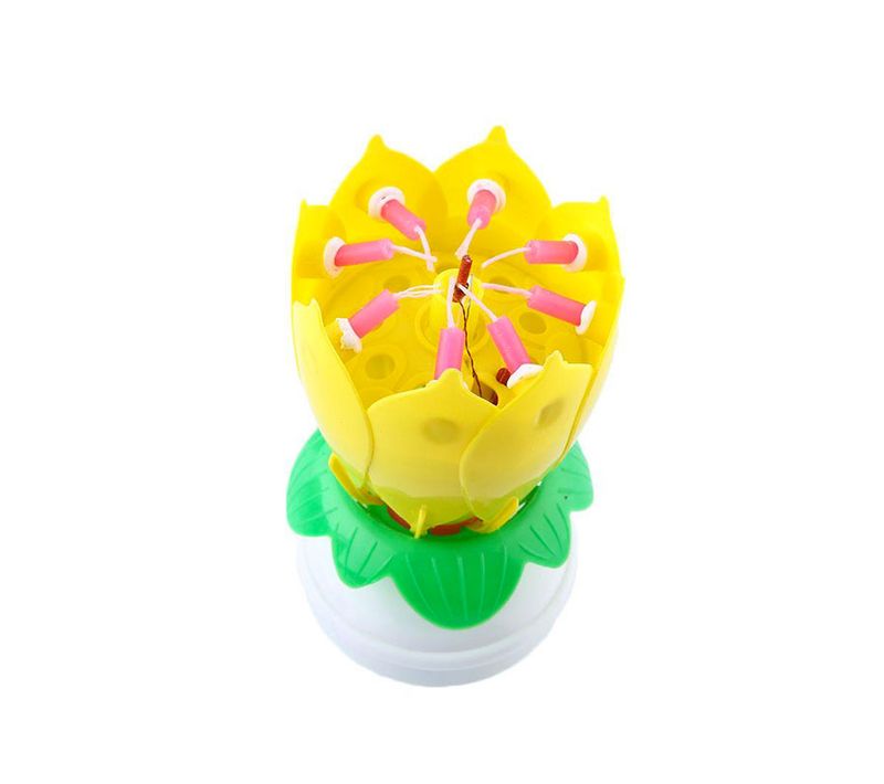 Bougie-fleur D’anniversaire - Jaune